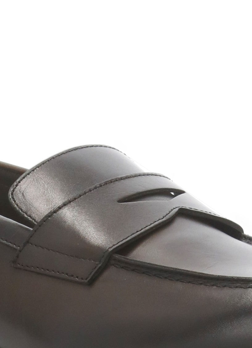 Doucal's Brown Smooth Leather Loafers