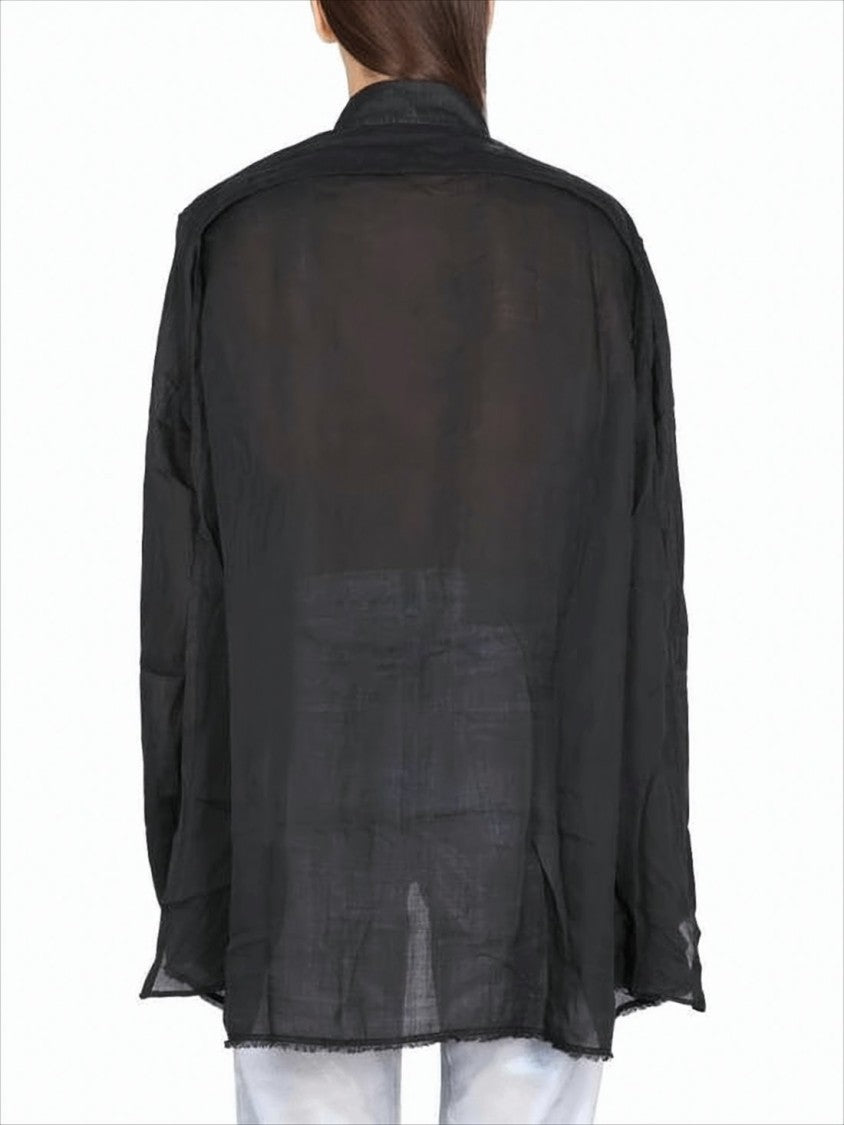 Our Legacy Semi-Sheer Black Shirt With Classic Collar