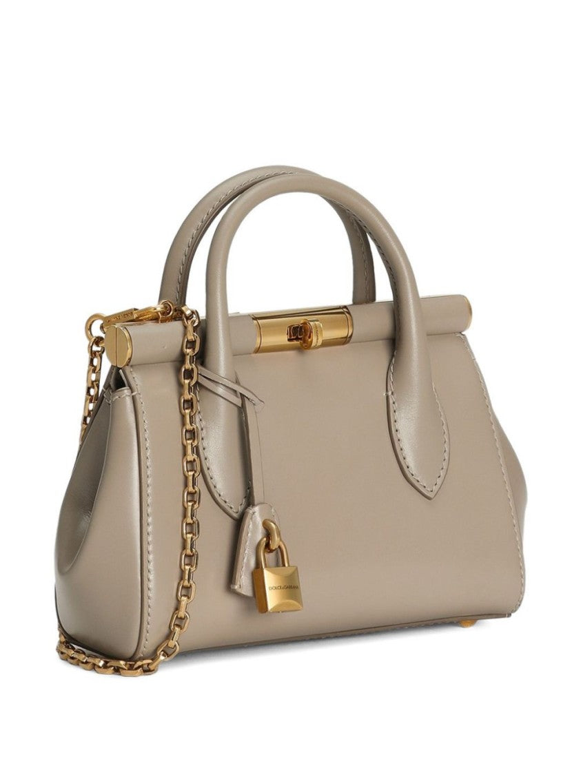 Dolce & Gabbana Structured Handbag With Gold-Tone Hardware And Detachable Chain Strap