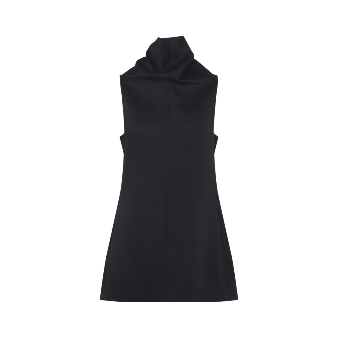 Khaite Sleeveless Black Dress With Draped Neckline