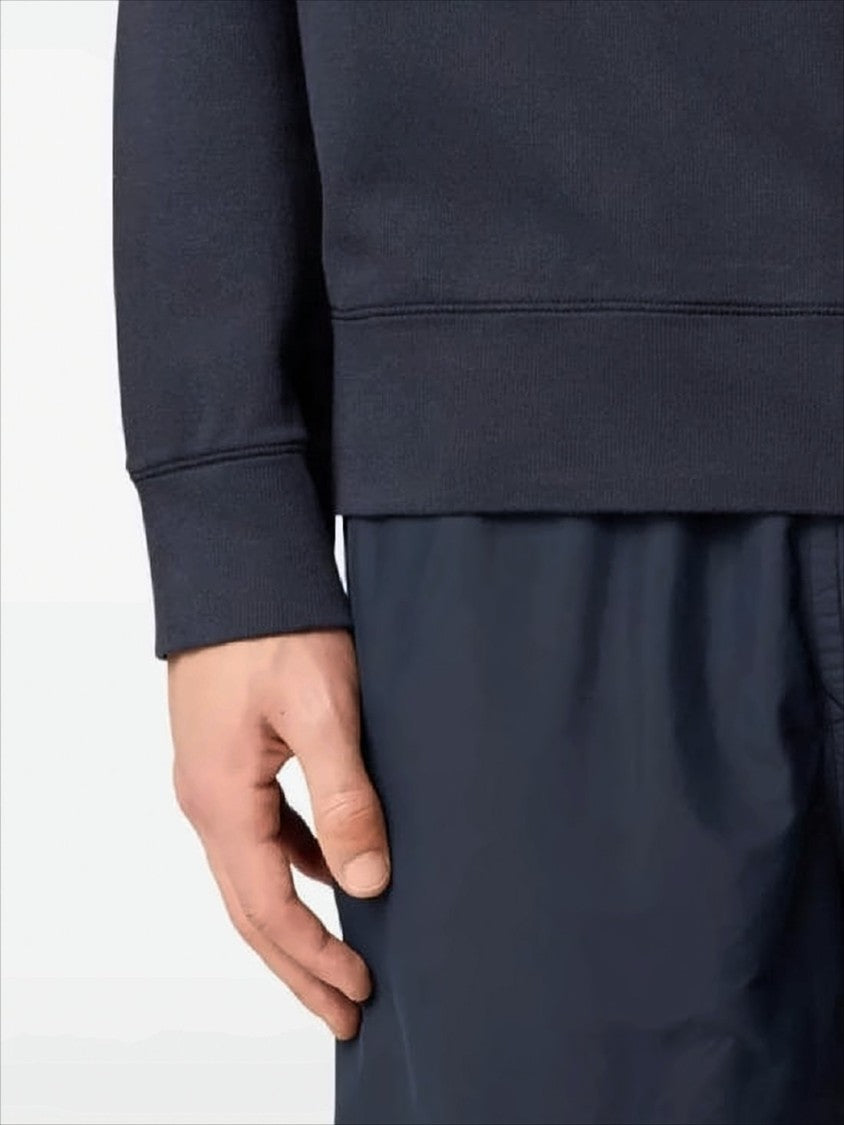 Stone Island Minimalist Black Long-Sleeve Sweatshirt With Iconic Patch