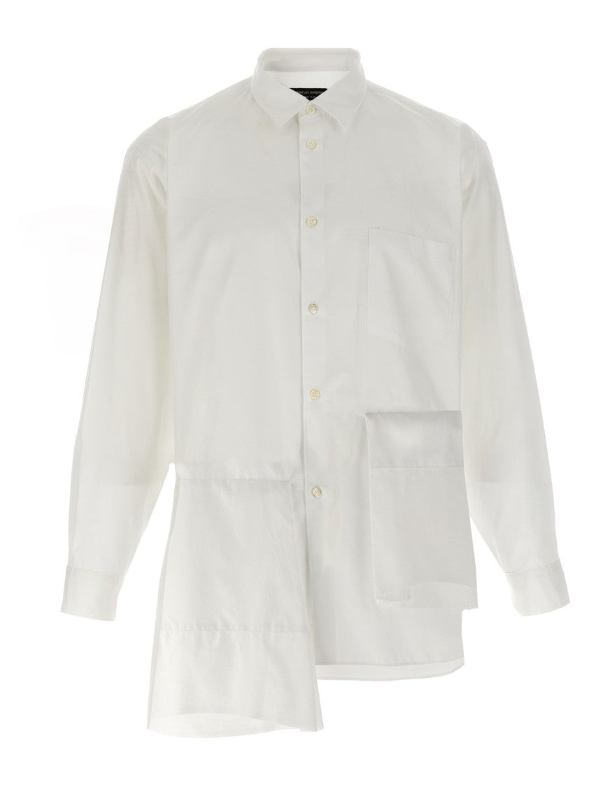 Comme Des Garçons Cotton Poplin Shirt With Asymmetrical Front Inserts