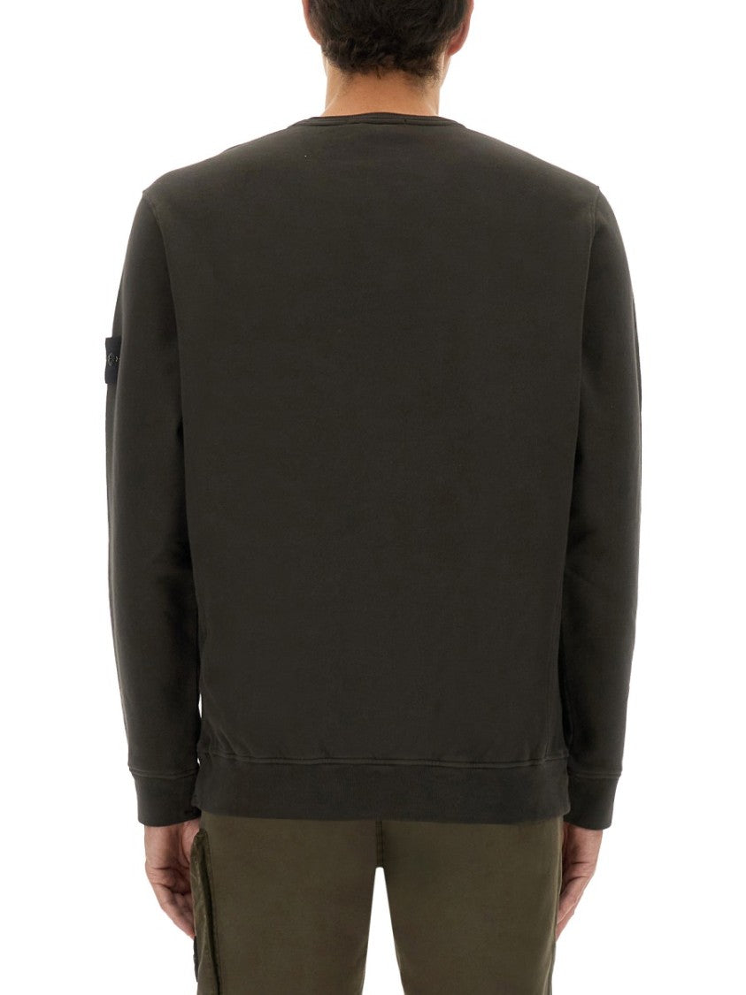 Stone Island Organic Cotton Sweatshirt With Minimalist Design