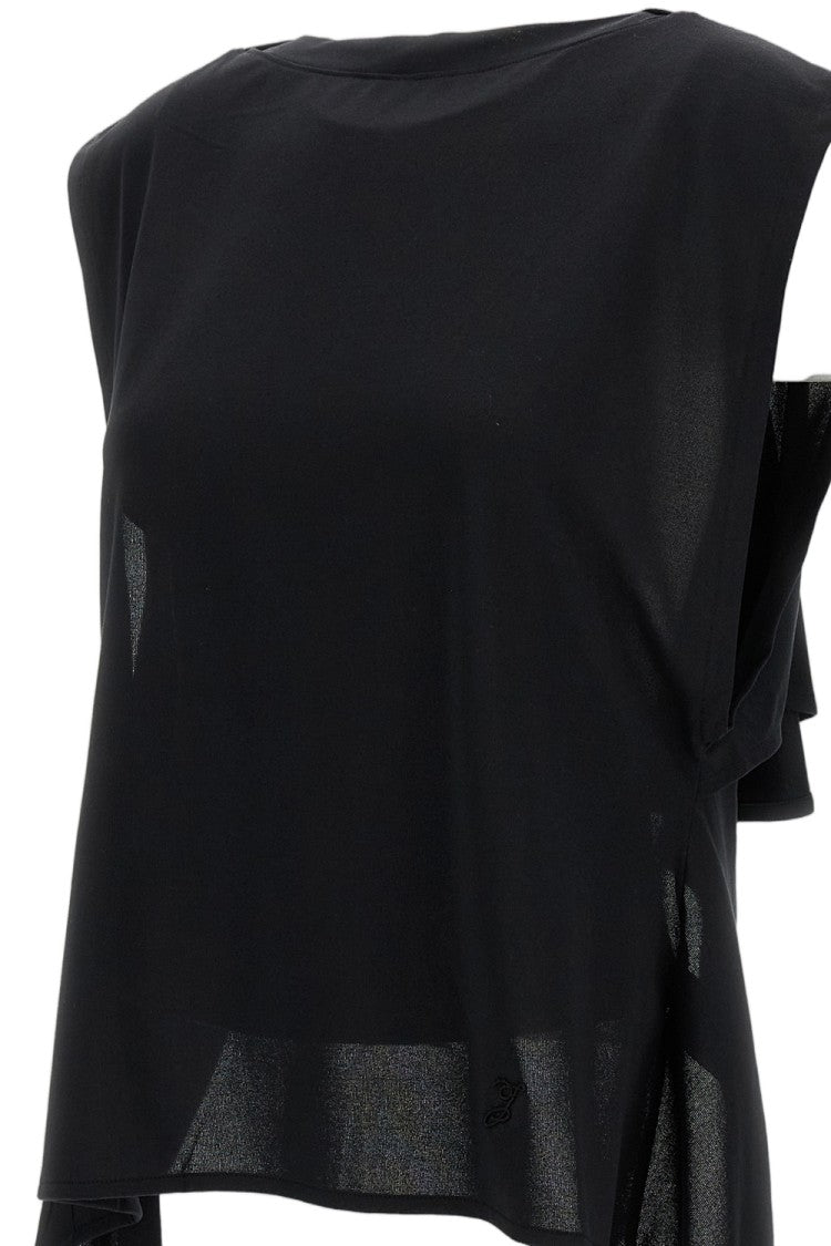 Jacquemus Paper-Effect Jersey Draped Apron Top