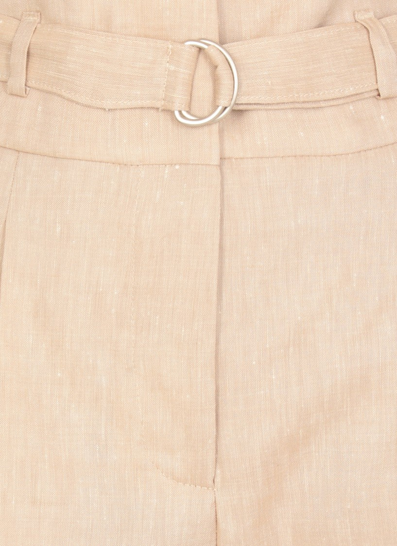 Peserico Beige Linen And Wool Pants