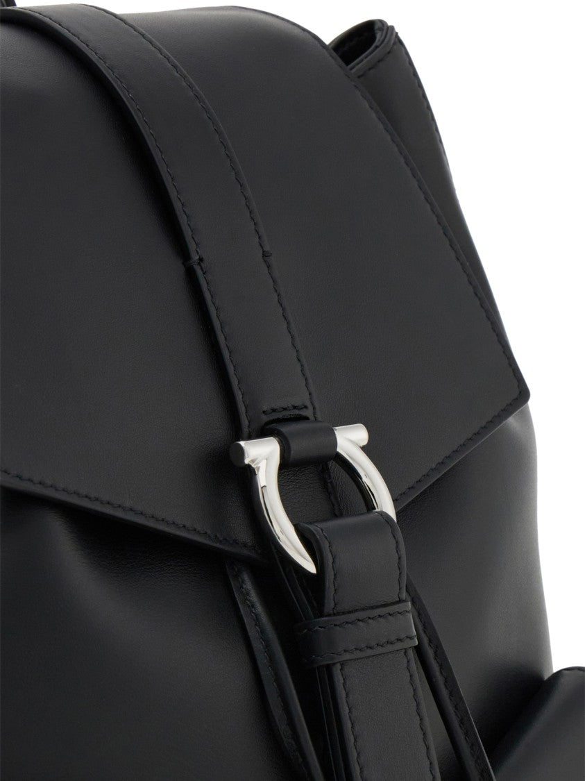 Ferragamo Smooth Calf Leather Backpack With Silver-Tone Buckle
