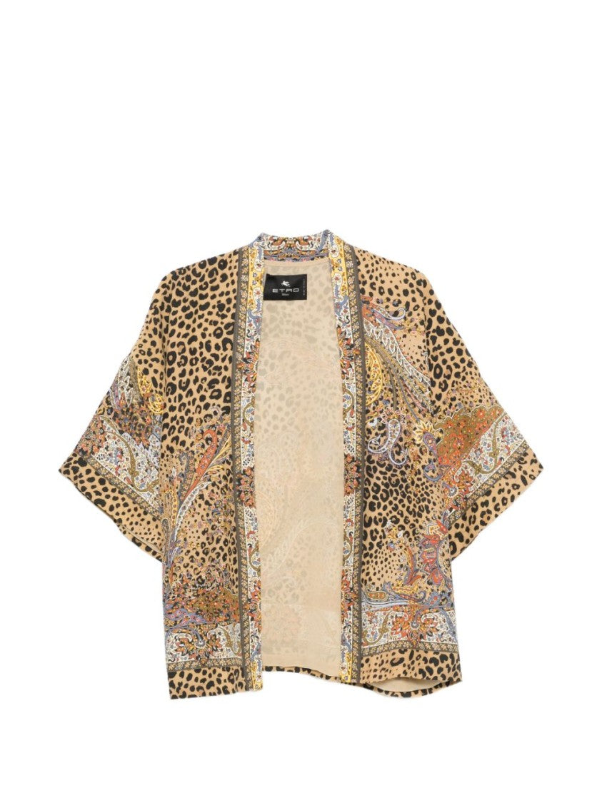 Etro Closureless Kimono Sleeve Jacket With Spotted