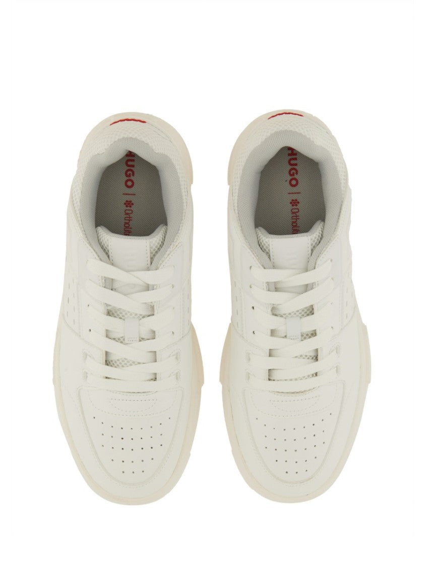 Hugo Low-Top Sneakers With Perforated Design And Textured Sole