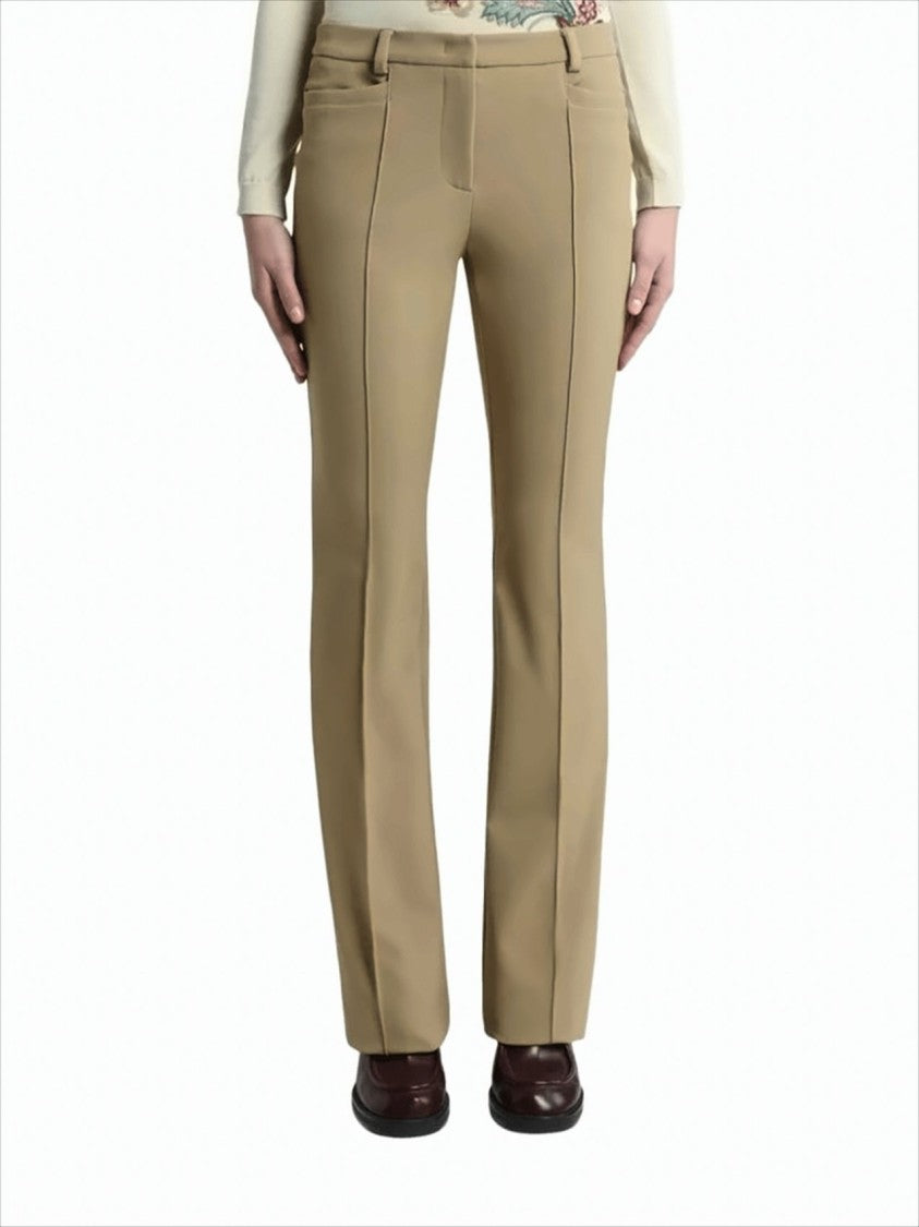 Etro High-Waisted Fit-And-Flare Trousers With Textured Front Seam