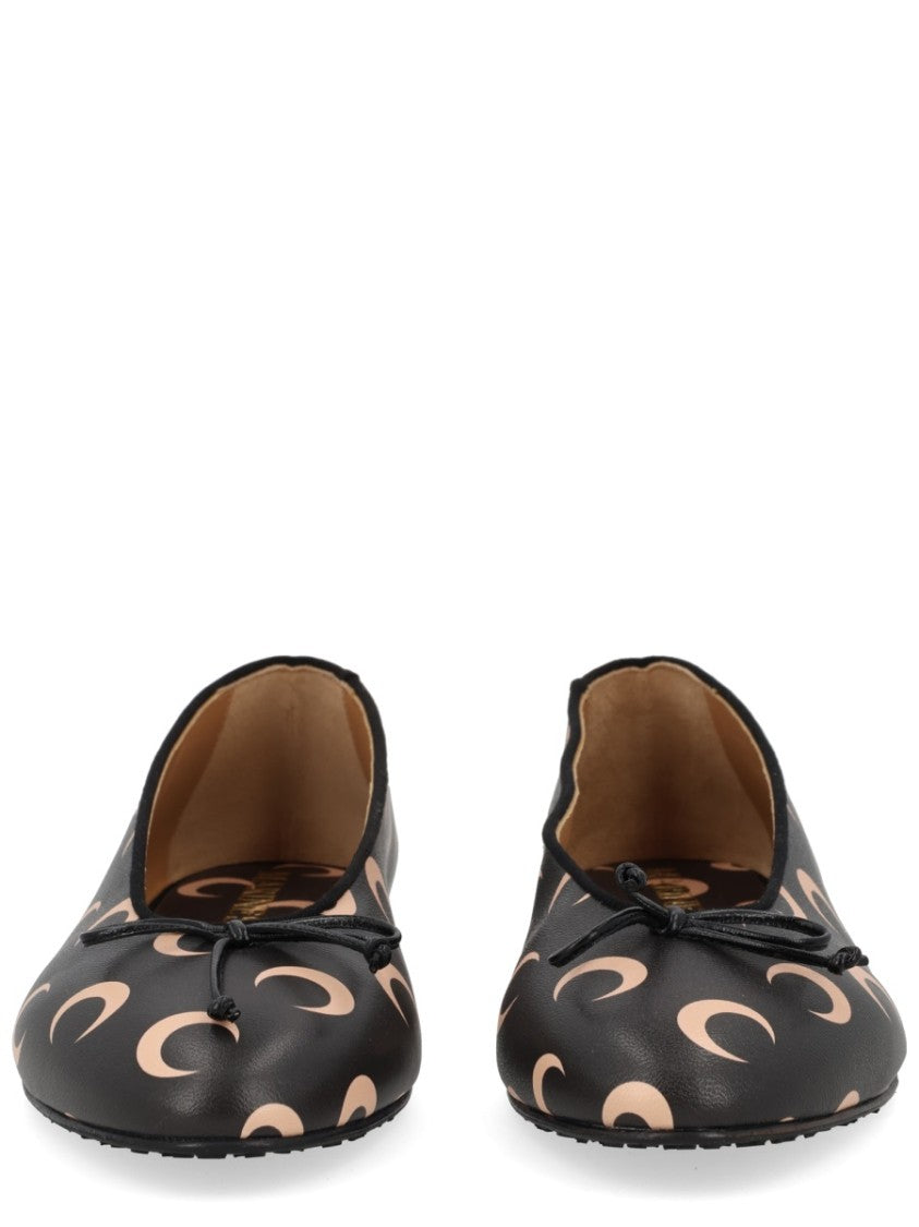 Marine Serre Smooth Leather Moon Crescent Ballerina Flats