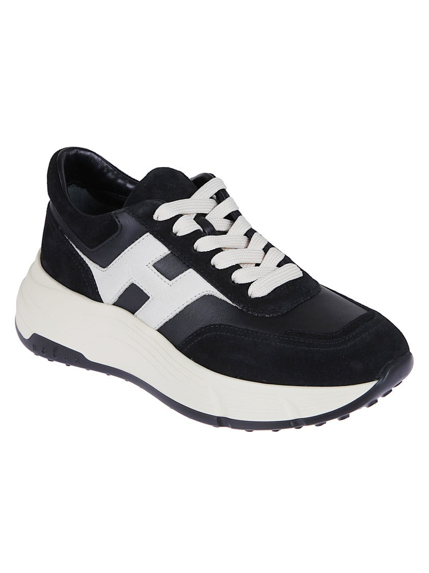 Hogan Nappa Leather Sneakers With Ivory Accent