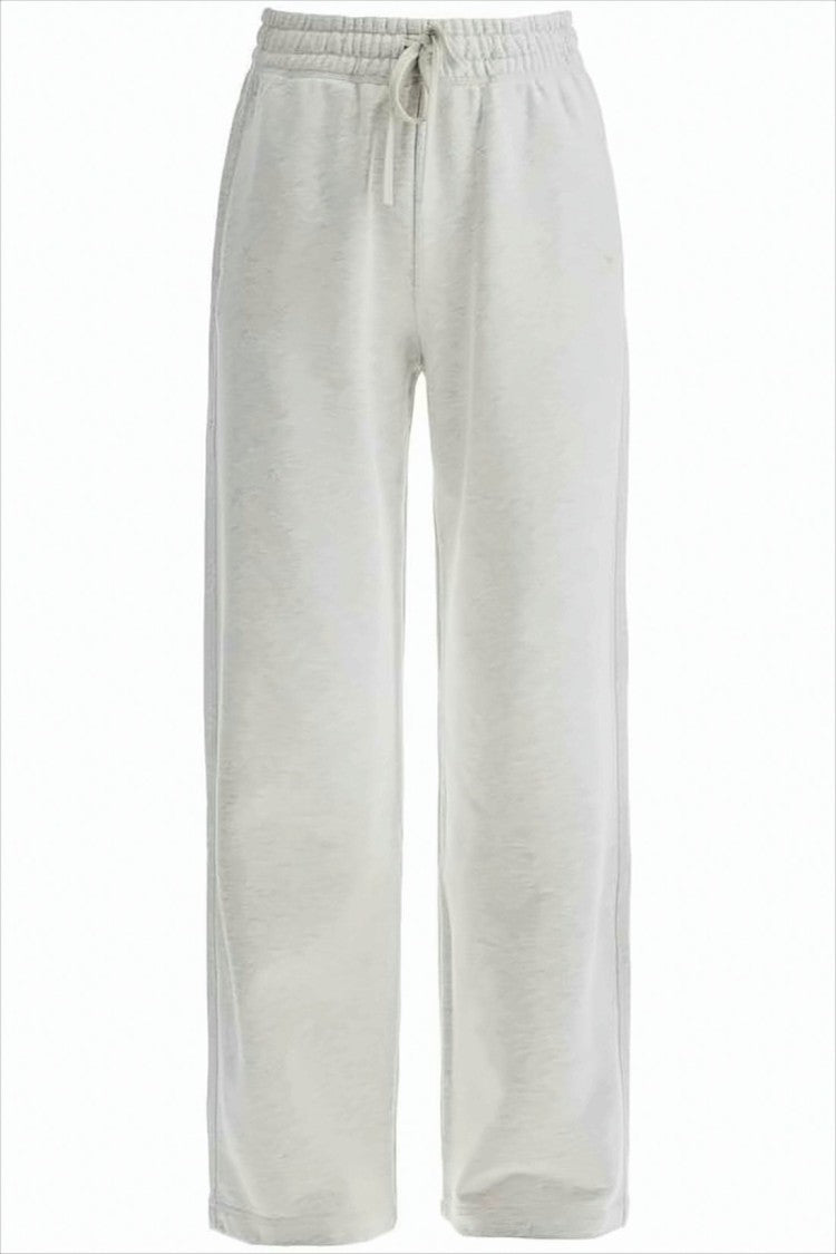 Maison Kitsuné Relaxed Wide-Leg Pants With Drawstring And Heathered Texture