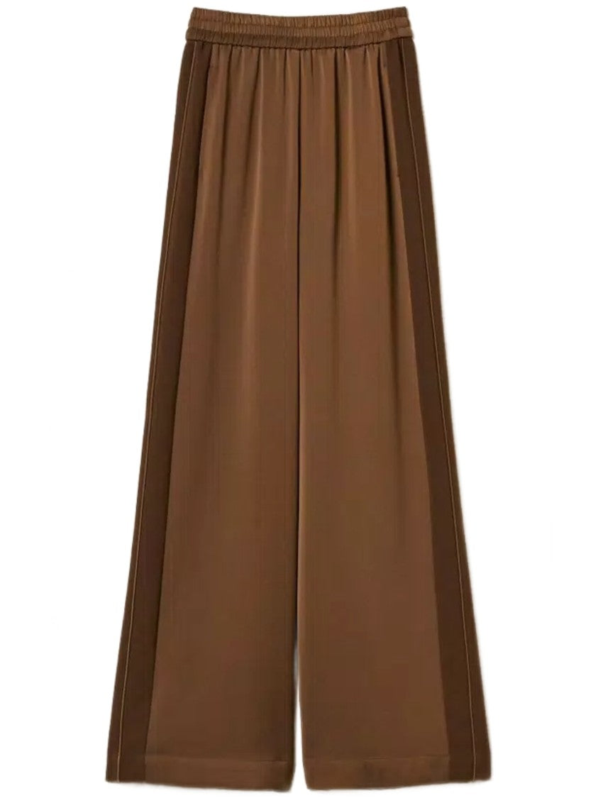 Twin-Set Wide-Leg Pants With Contrast Stripe And Relaxed Fit