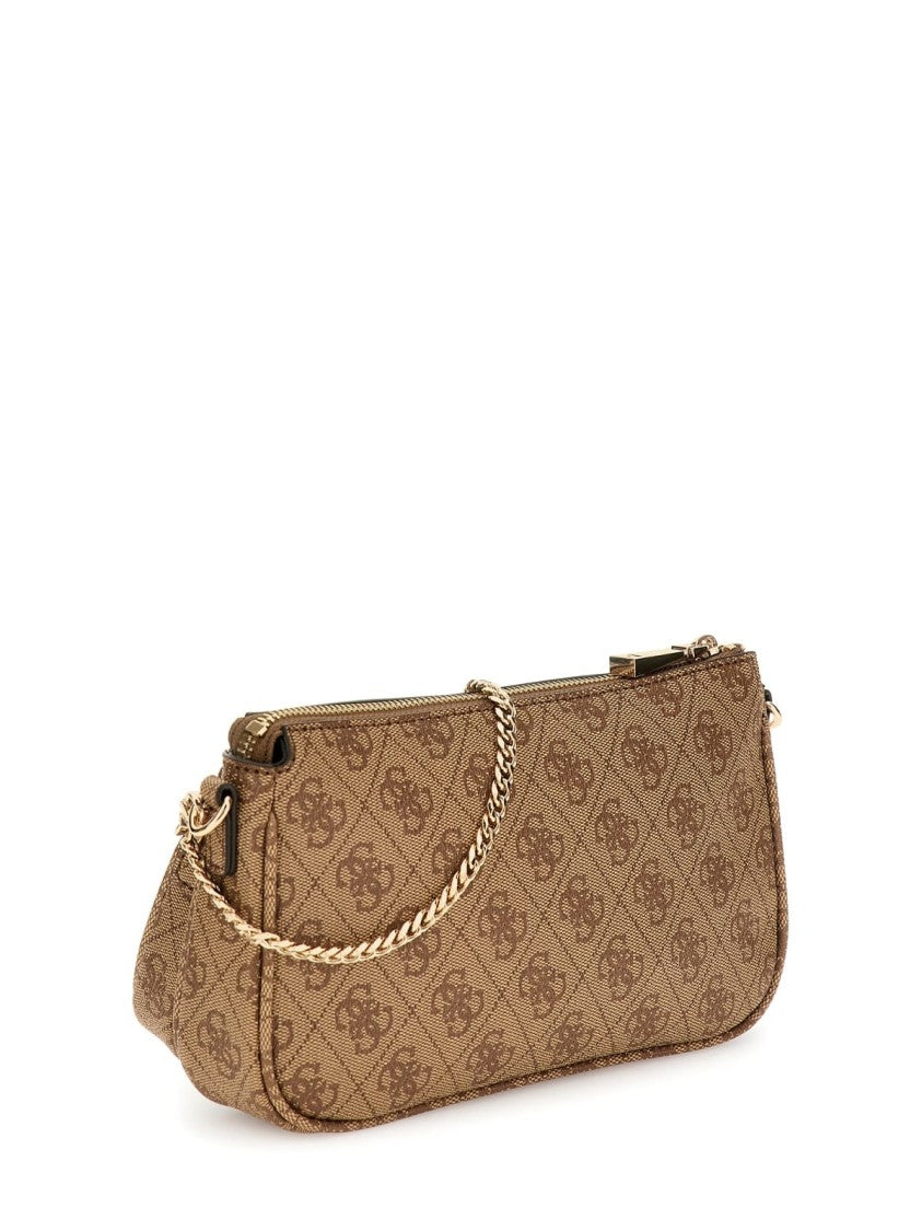 Guess Brown Crossbody Bag In Logo Canvas