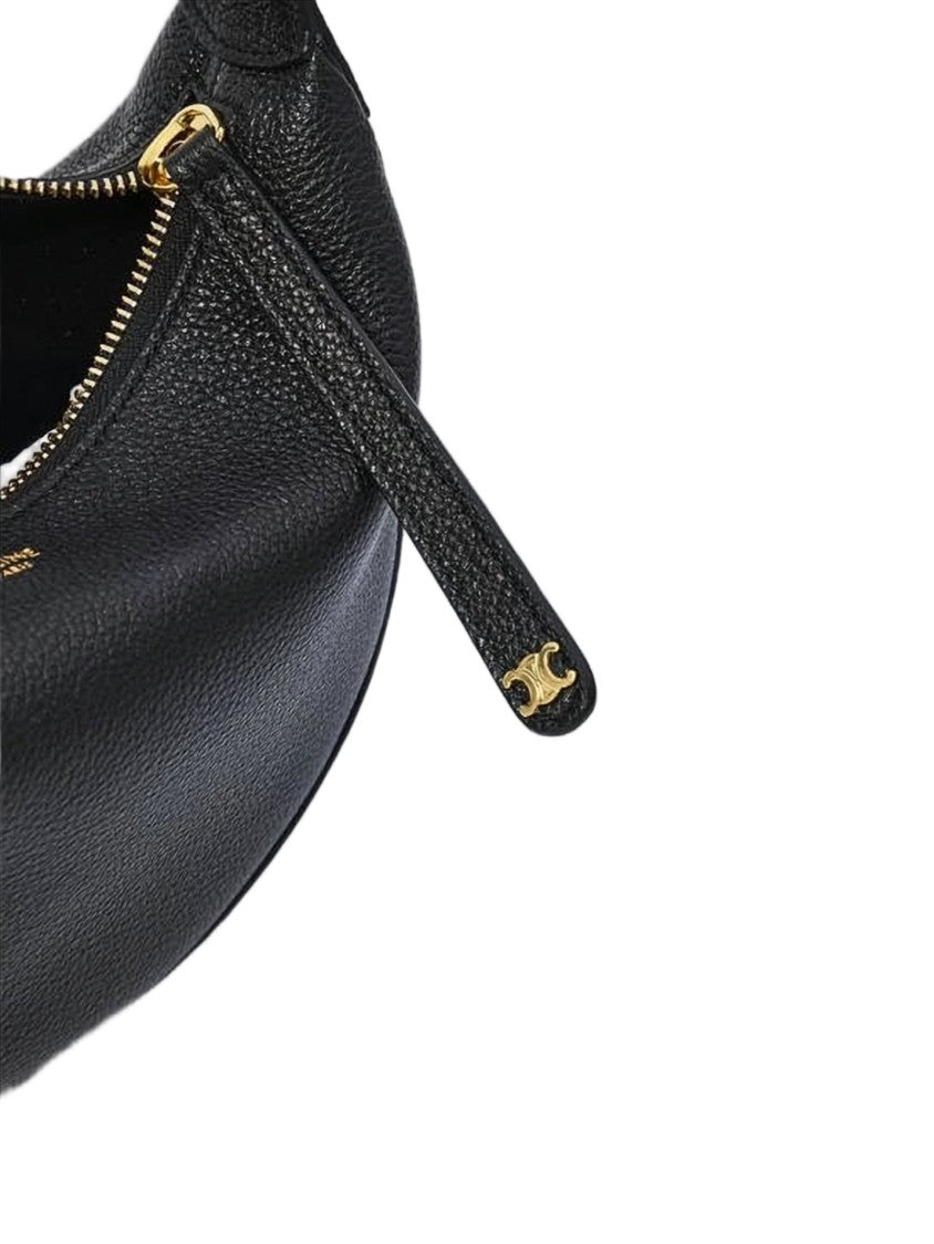 Celine Crescent-Shaped Textured Calf Leather Crossbody Bag