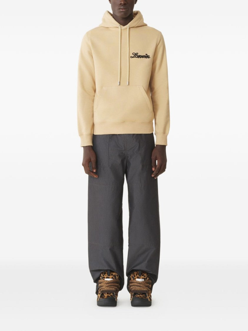 Lanvin Beige Relaxed-Fit Hoodie With Adjustable Drawstring