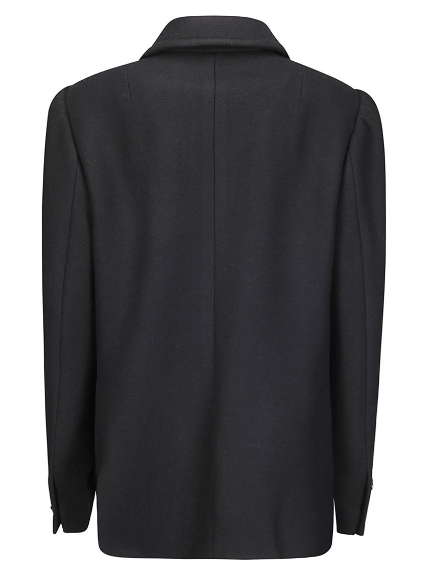 Dries Van Noten Structured White Jacket With High Shoulder Pads And Elegant Collar