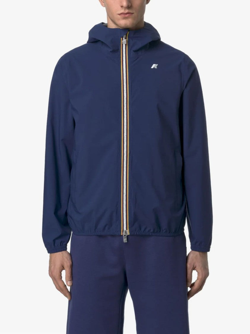K-Way Blue Stretch Dot Zip Jacket