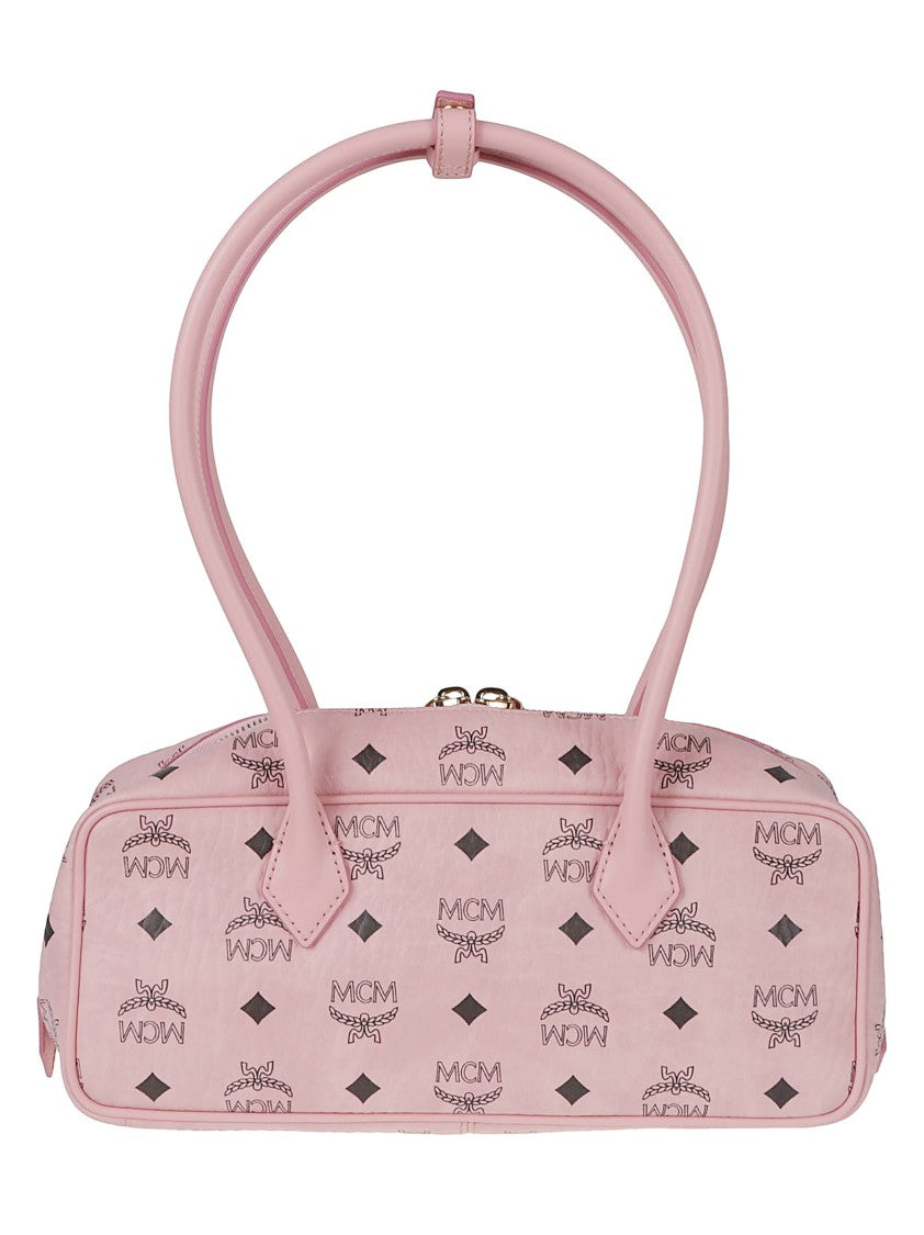 Mcm Black Leather Double-Zip Mini Bag