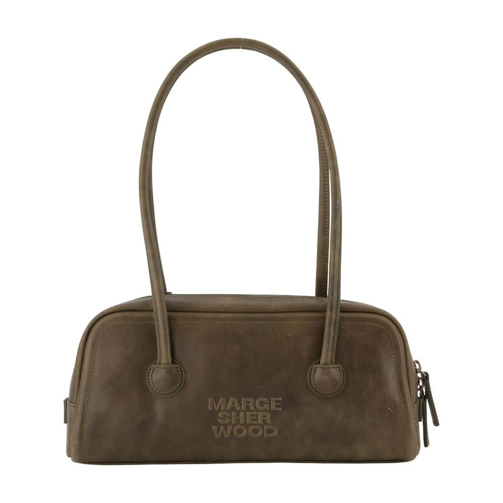 Margesherwood Soft Baguette Shoulder Bag - Leather - Grey