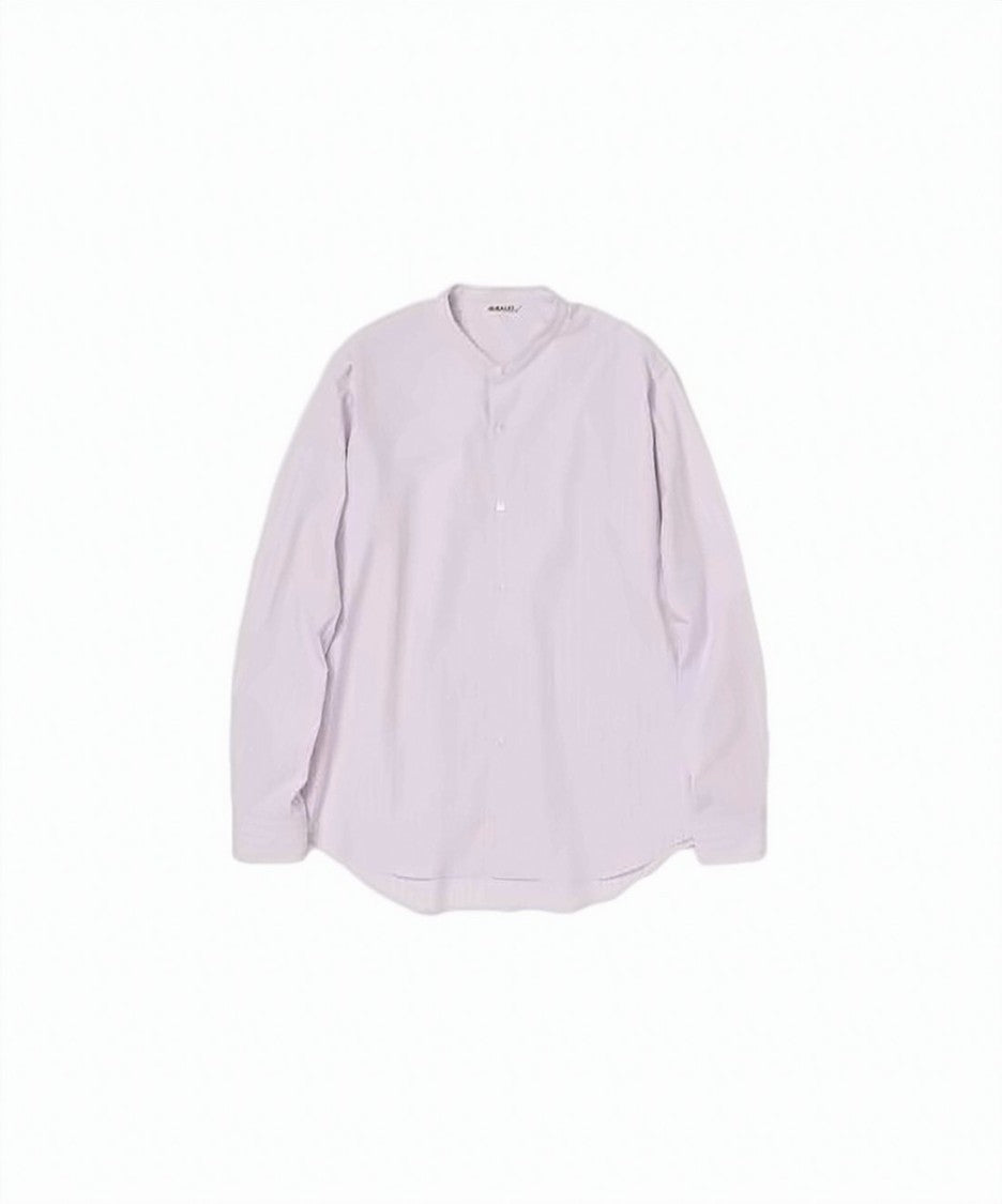 Auralee Long-Sleeve Cotton Shirt With Band Collar