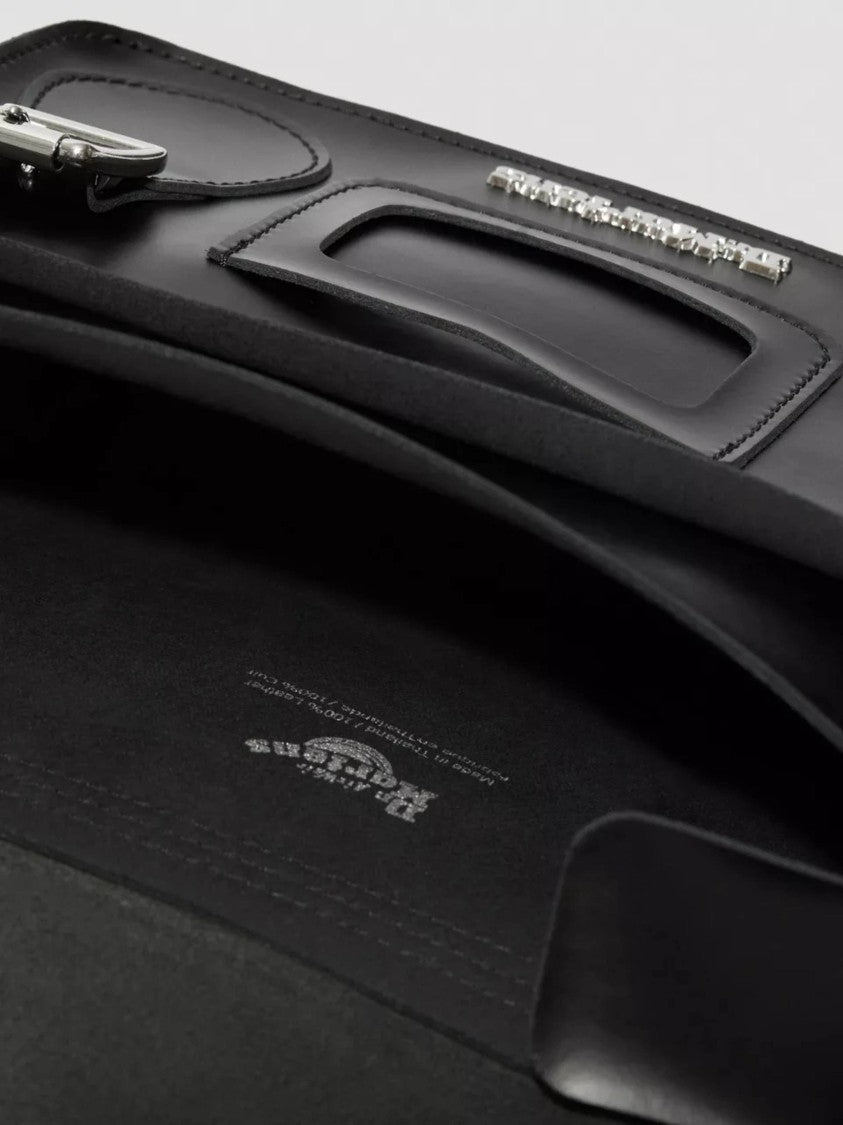 Dr. Martens Black 11`` Leather Buckle Satchel