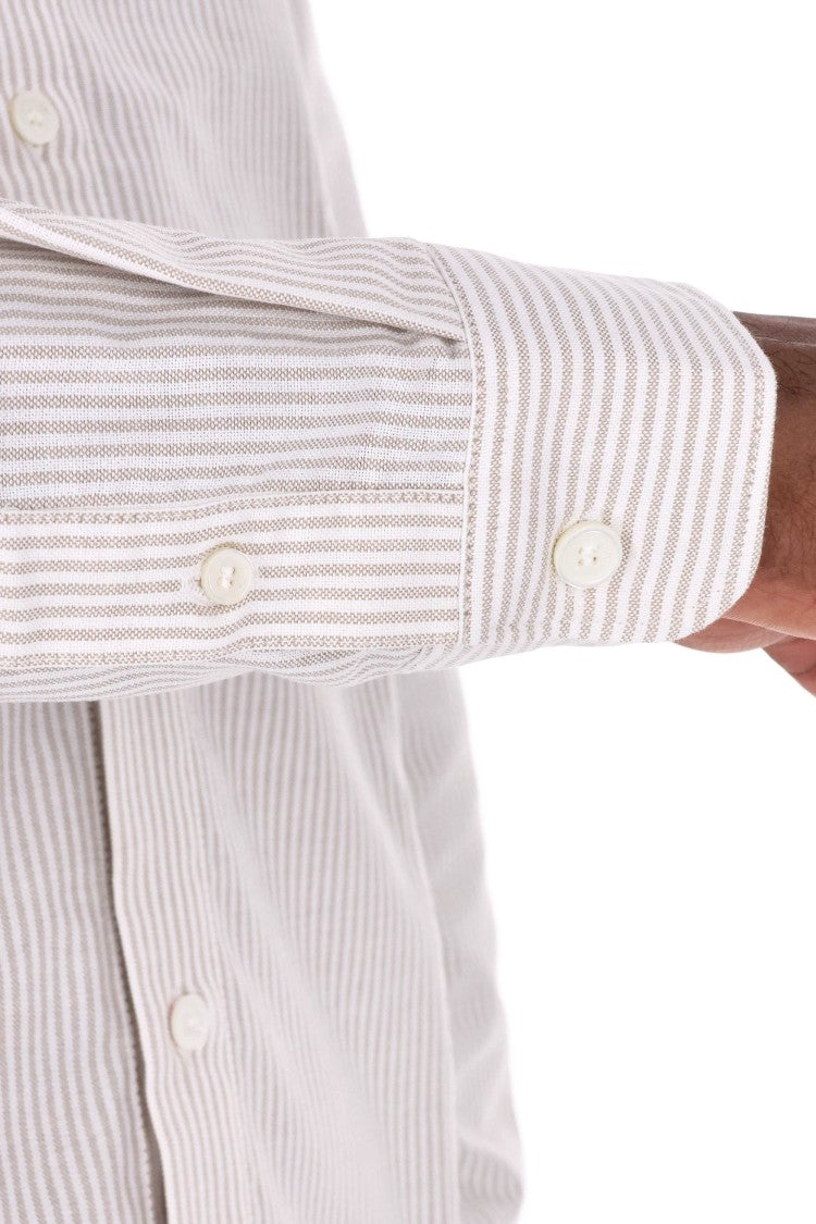 A.P.C. Standard Fit Cotton Piquet Striped Shirt