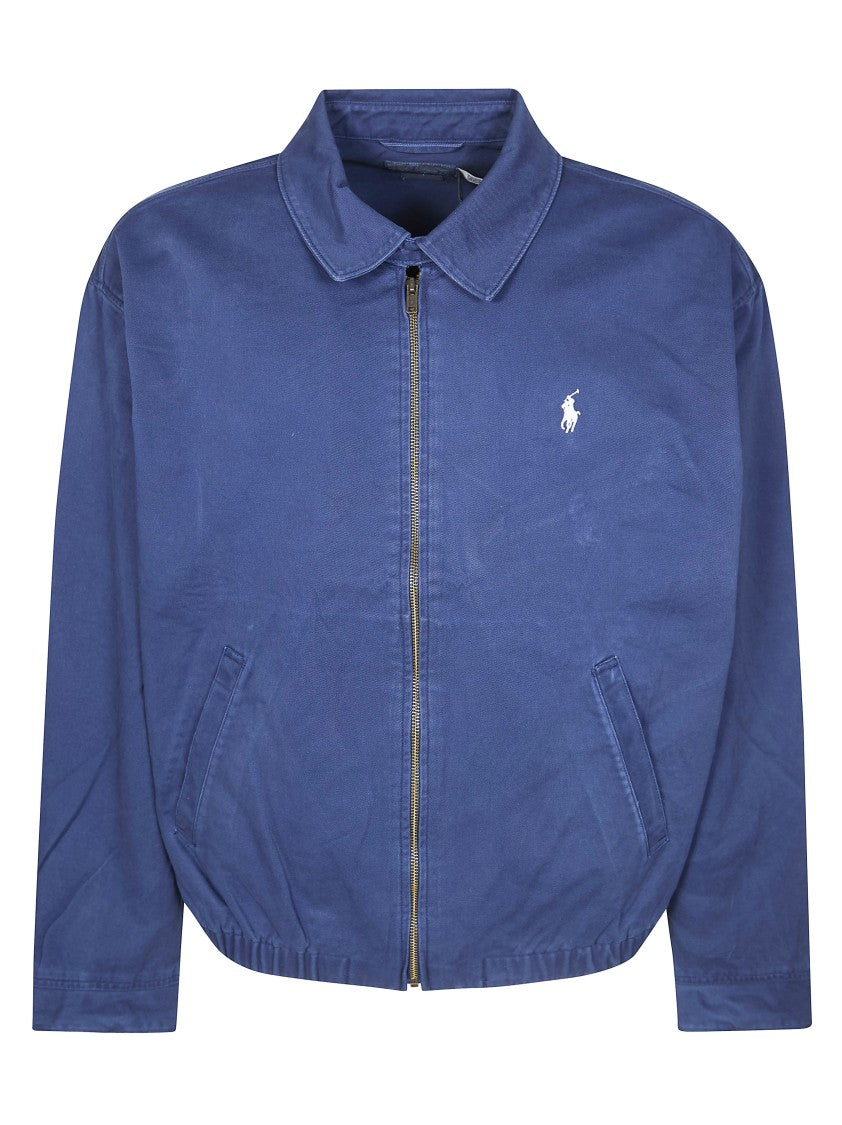 Polo Ralph Lauren Solid Blue Elasticated Hem Bomber Jacket