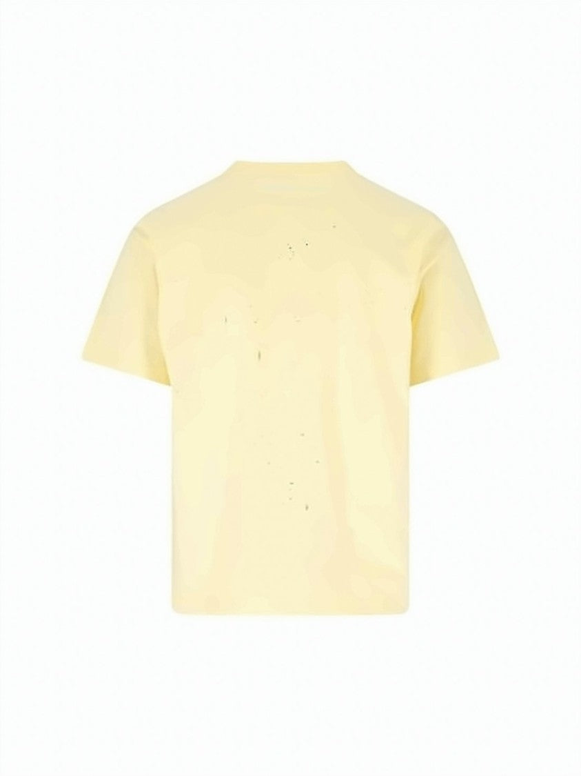 Satisfy Cropped Distressed Graphic T-Shirt With Crew Neckline