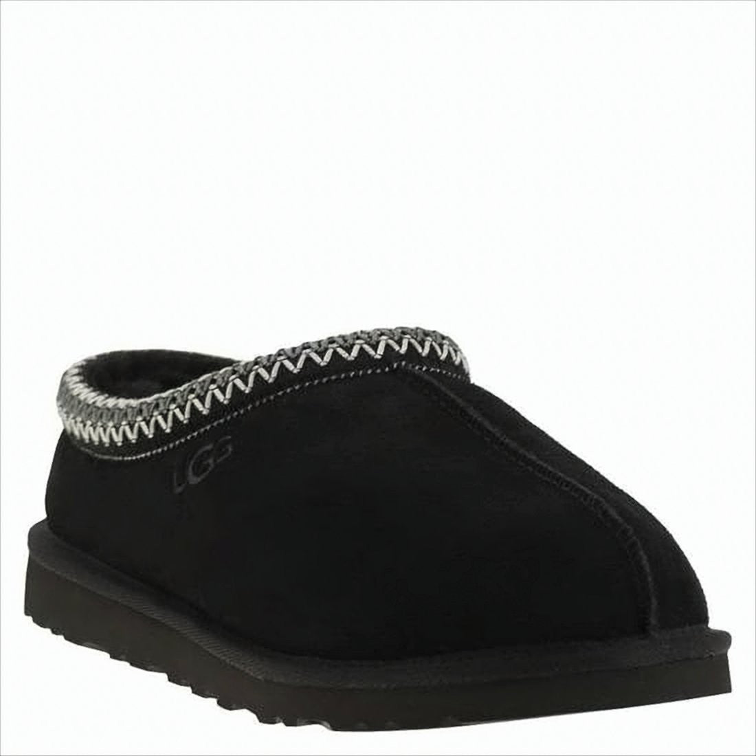 Ugg Black Suede Slip-On Sneakers With Zigzag Stitch Detail
