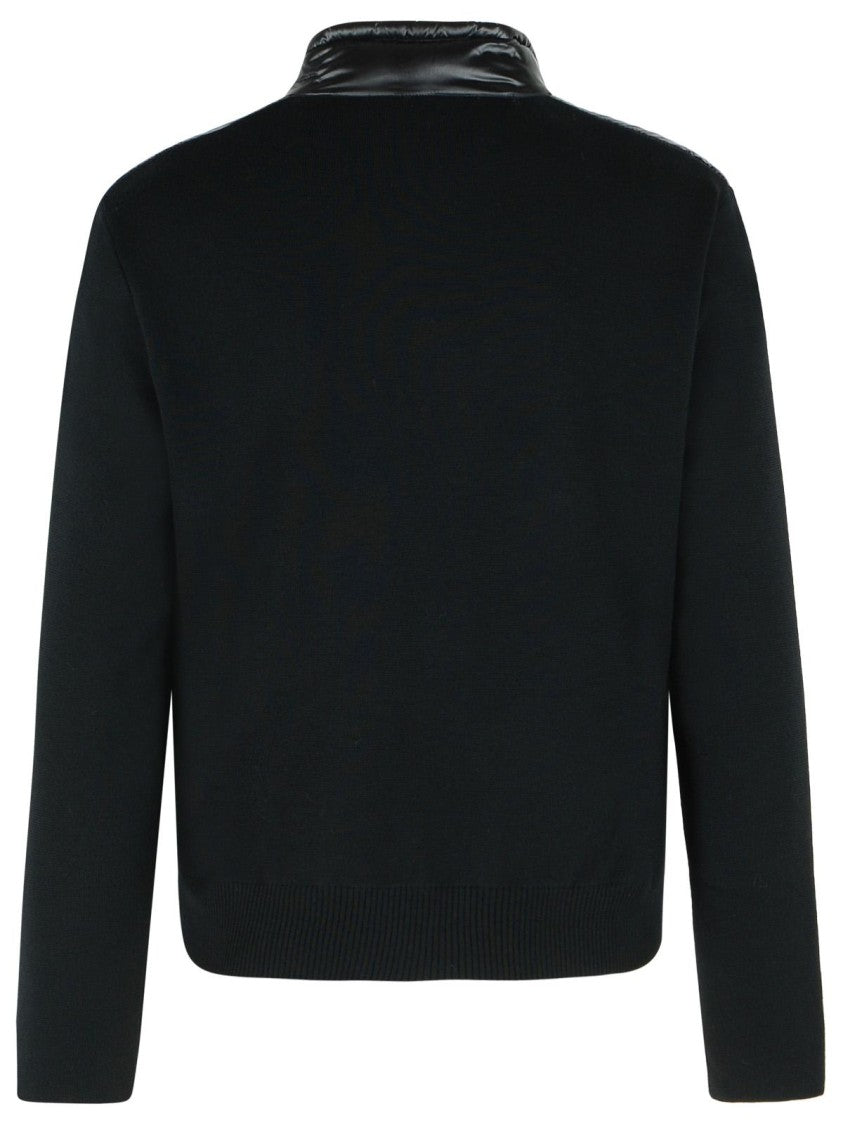 Moncler Padded Wool Cardigan With Black Zip