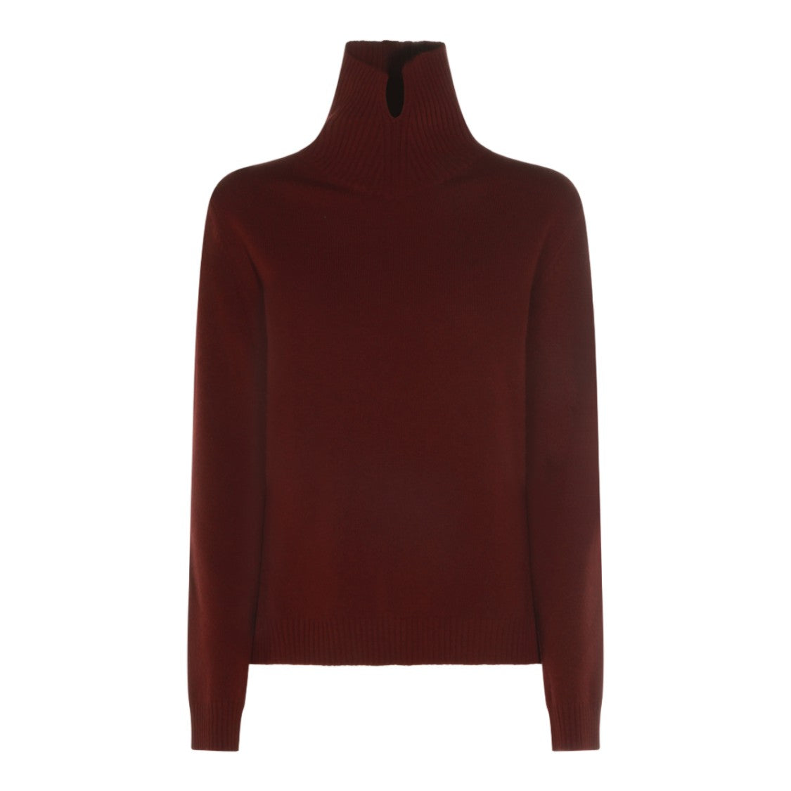 Jil Sander High Ribbed Turtleneck Sweater With Front Slit Detail