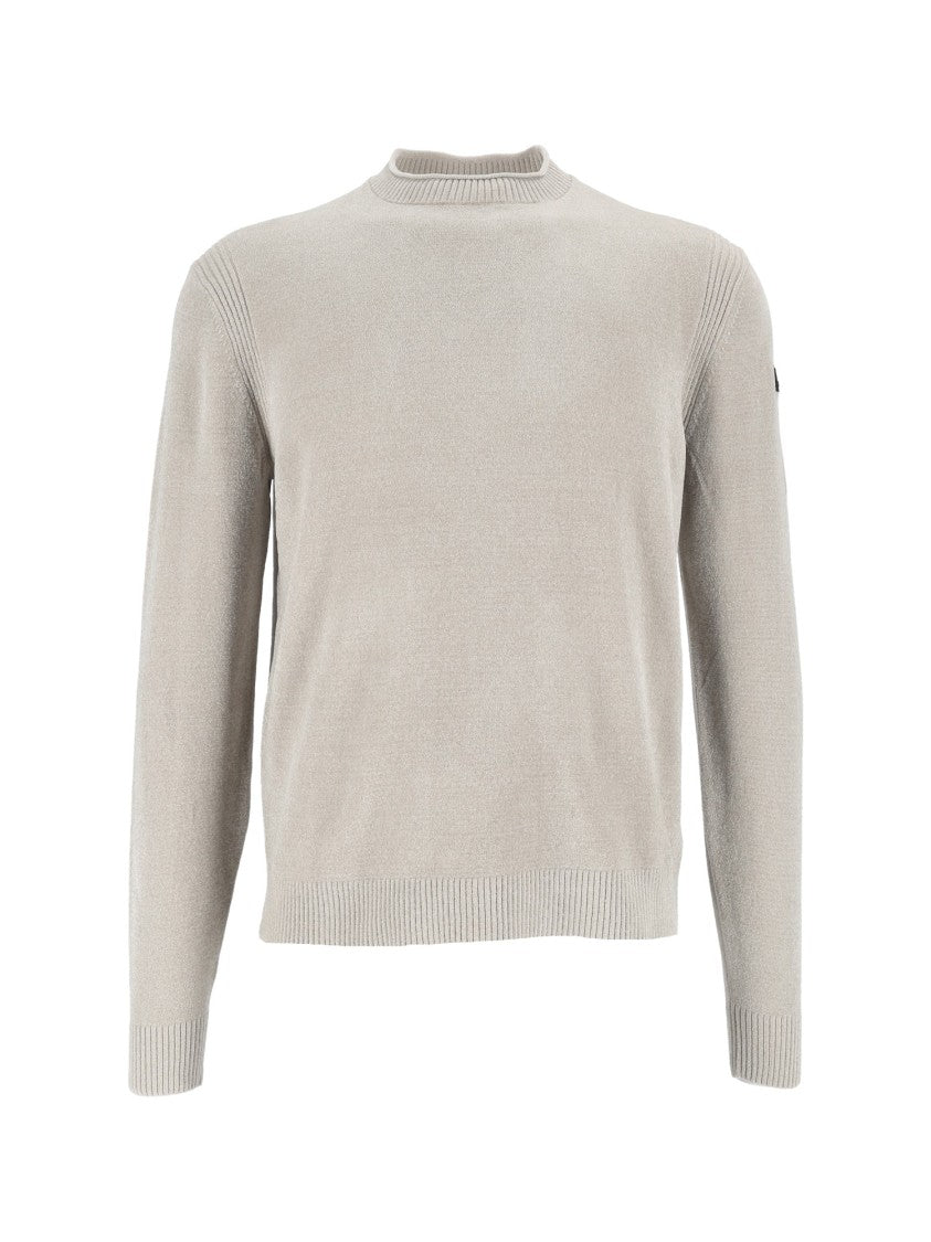 Rrd Velvet-Like Round-Neck Knit Sweater