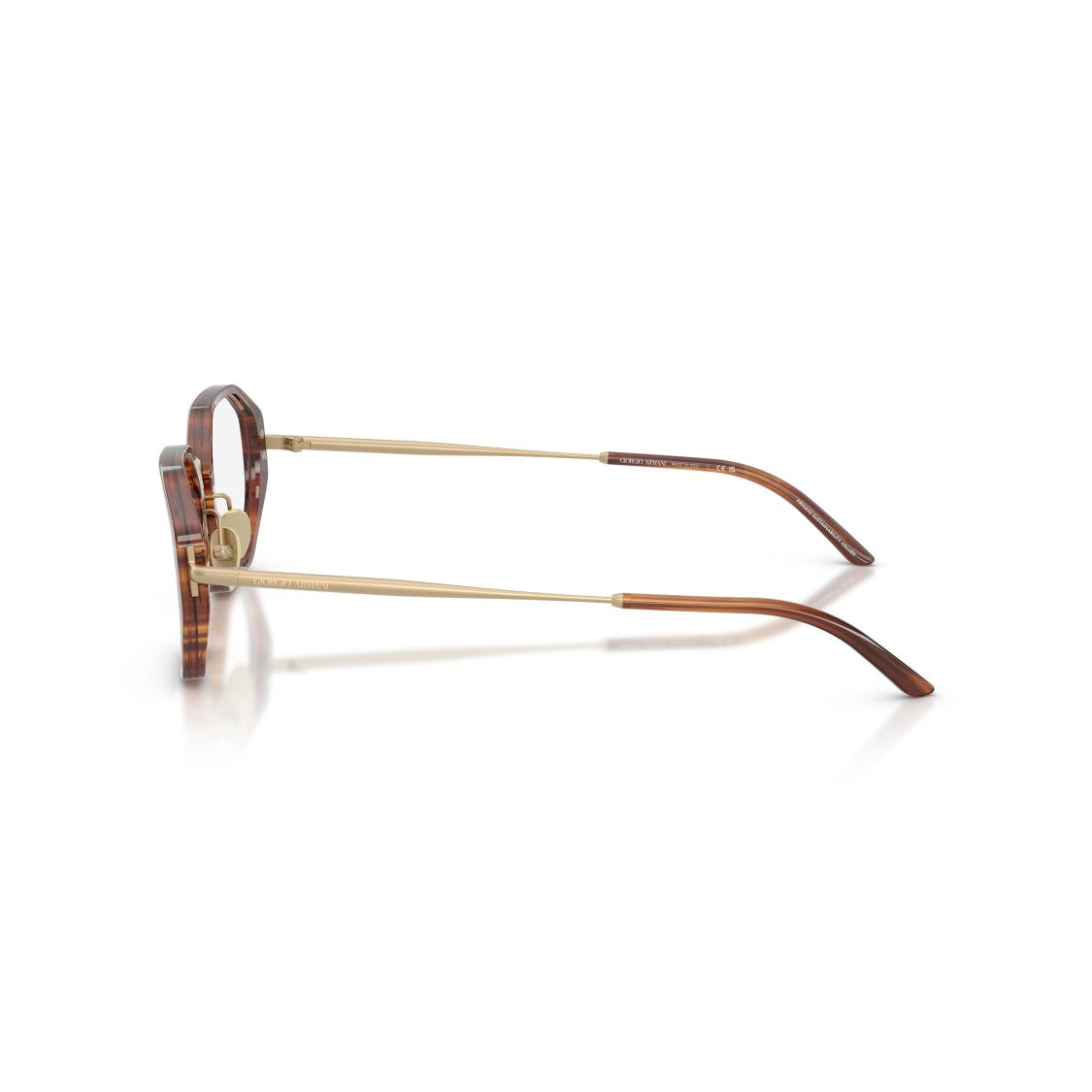 Giorgio Armani 0Ar7282 Geometric Tortoiseshell Eyeglasses With Gold Accents
