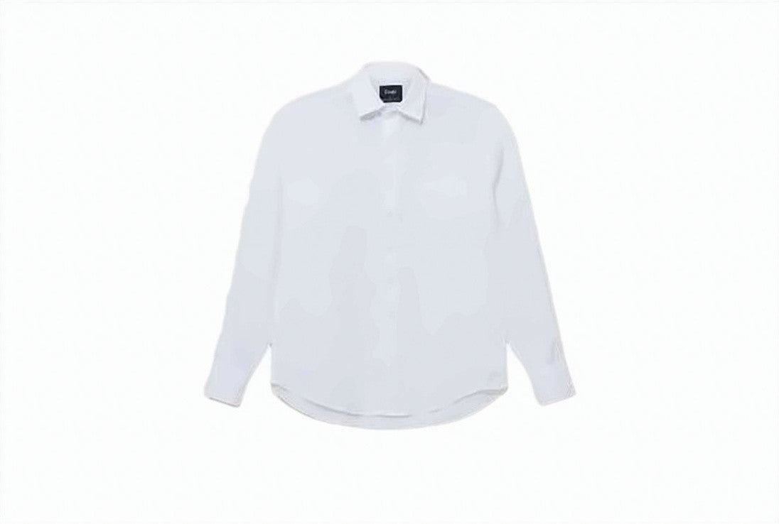 Drake's Crisp White Linen Long-Sleeve Shirt