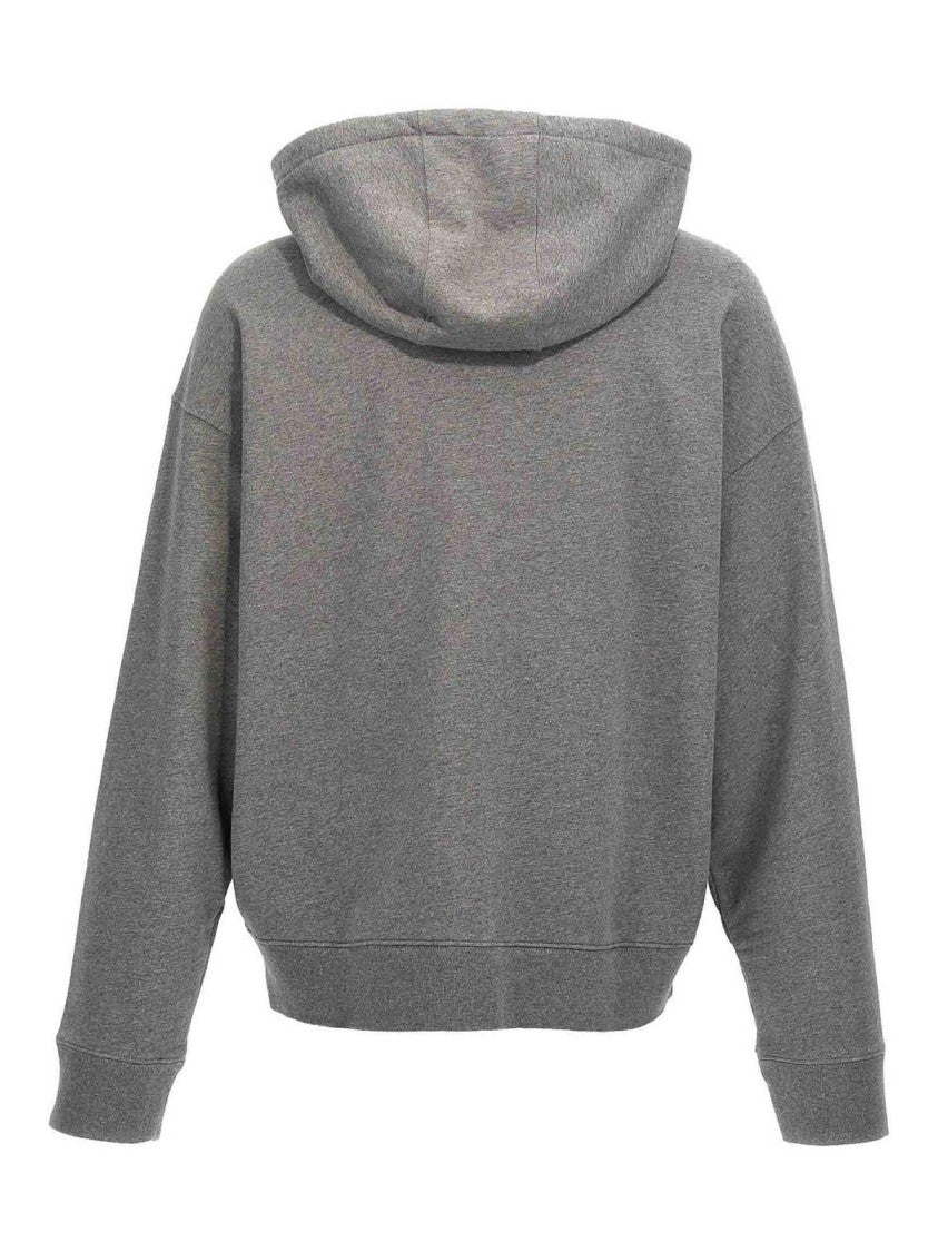 Maison Kitsuné Cropped Cotton Hoodie With Fox Graphic Patch