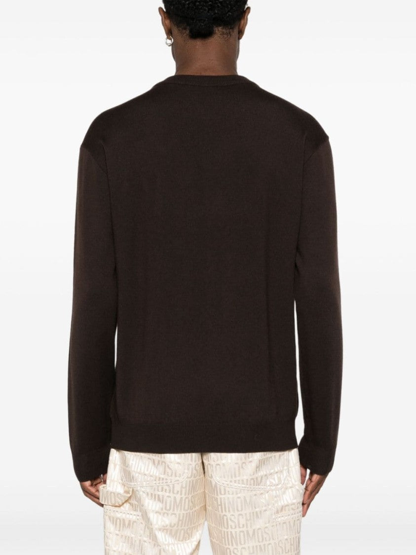 Moschino Coffee Brown Virgin Wool Sweater