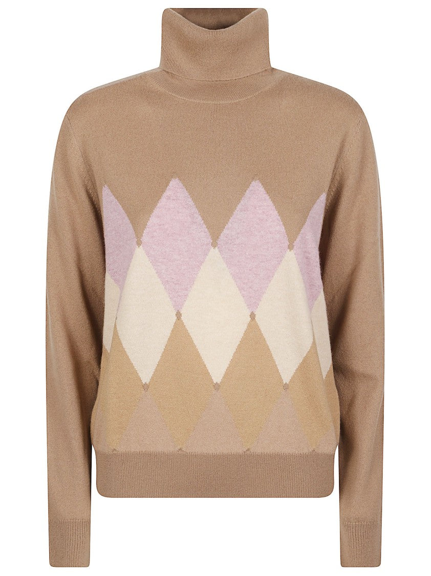 Ballantyne Turtle Neck Classic Diamon Argyle Cashmere Turtleneck