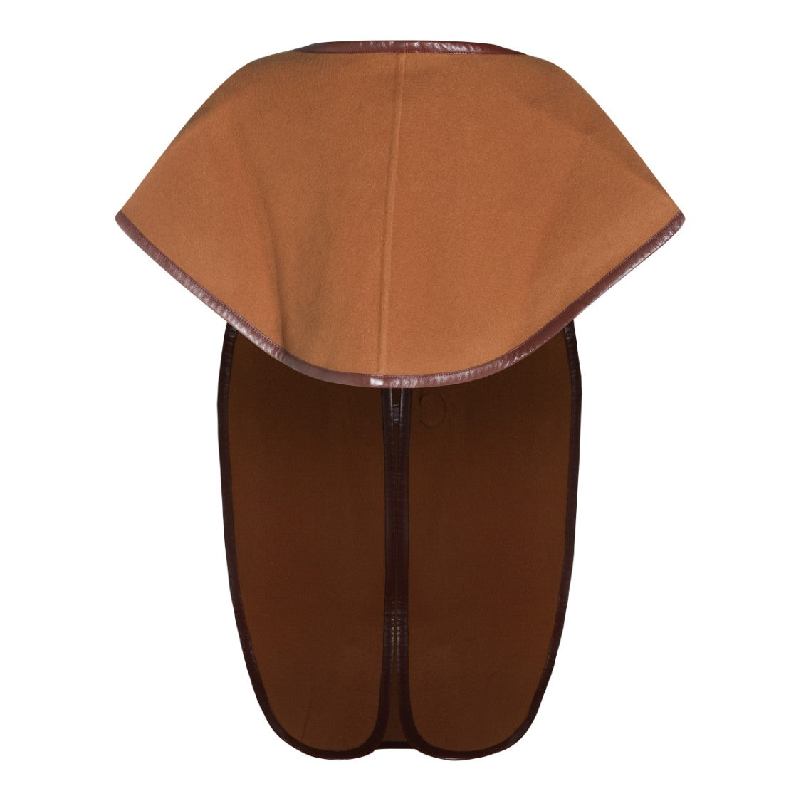 Chloé Brown Leather Trim Cape Scarf