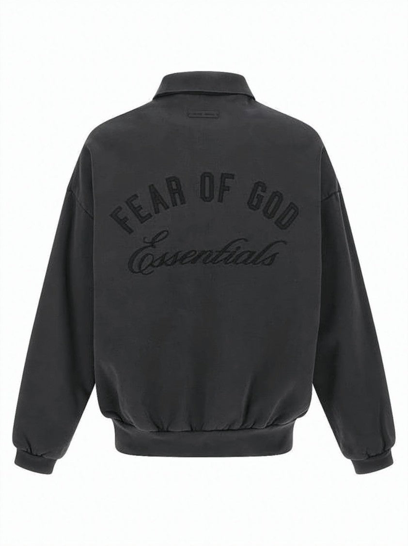 Fear Of God Vintage-Inspired Black Polo Shirt With Embroidered Logos