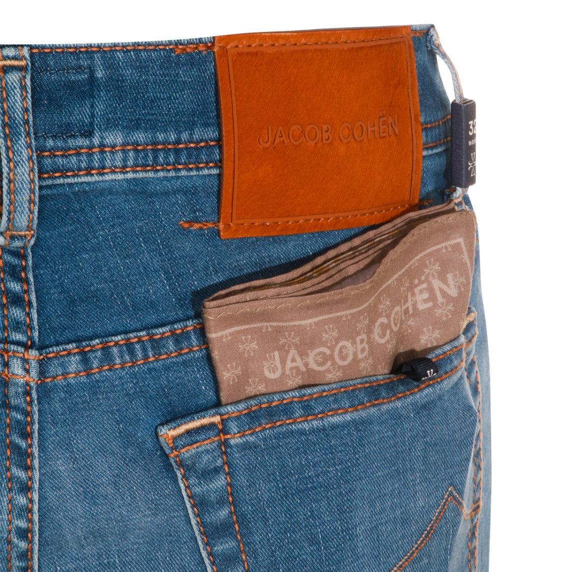 Jacob Cohen Classic Slim Fit Jeans With Medium Blue Wash And Contrast Stitching