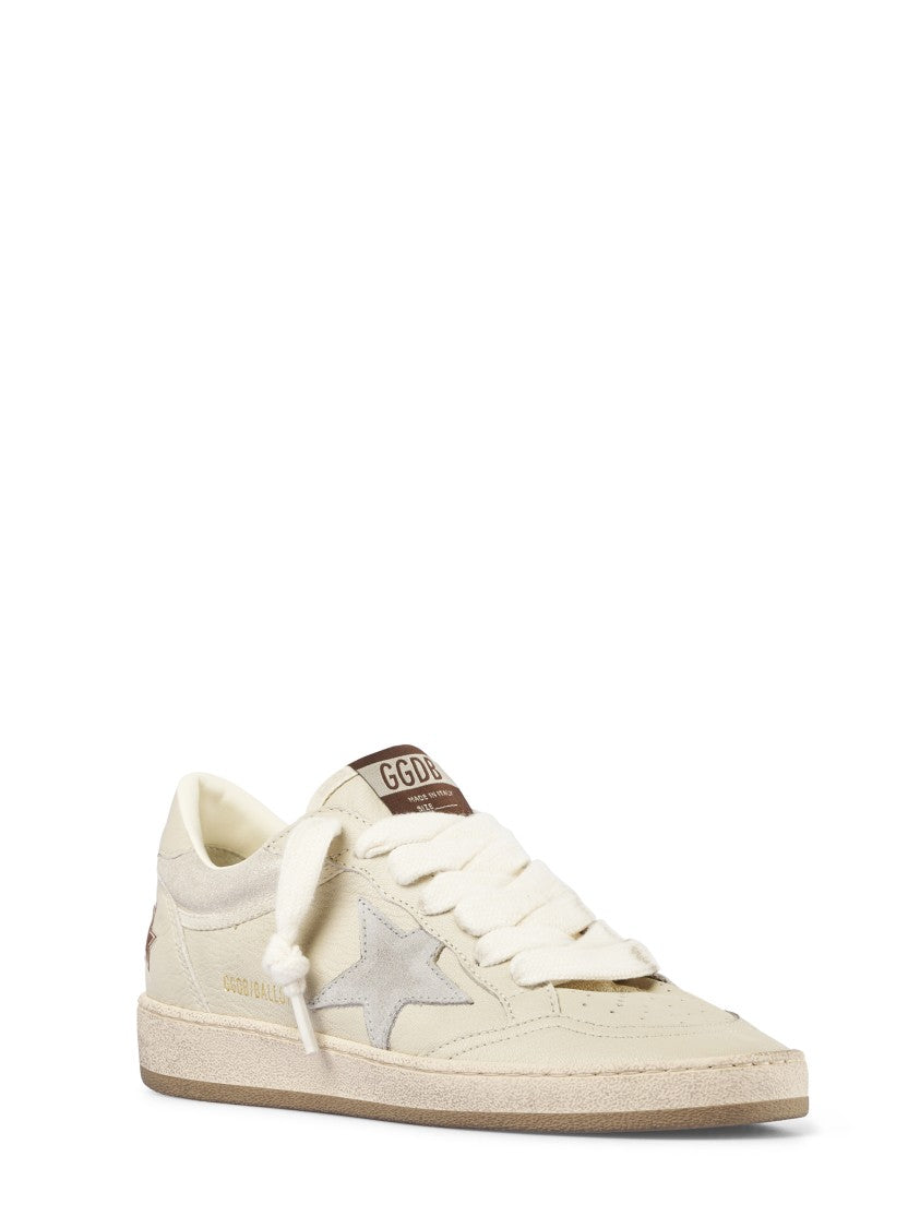 Golden Goose Nappa Leather And Glitter Sneakers With Suede Detail
