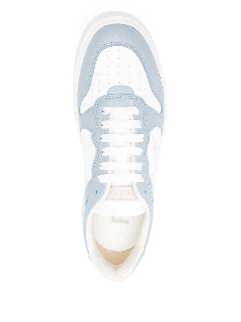 Furla Lace-Up Sneakers With Textured Surfaces And Sole