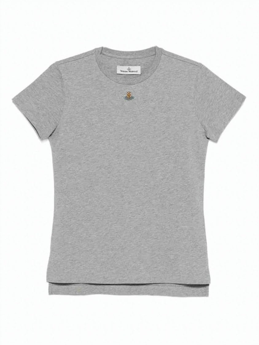 Vivienne Westwood Grey Organic Cotton Embroidered Orb T-Shirt