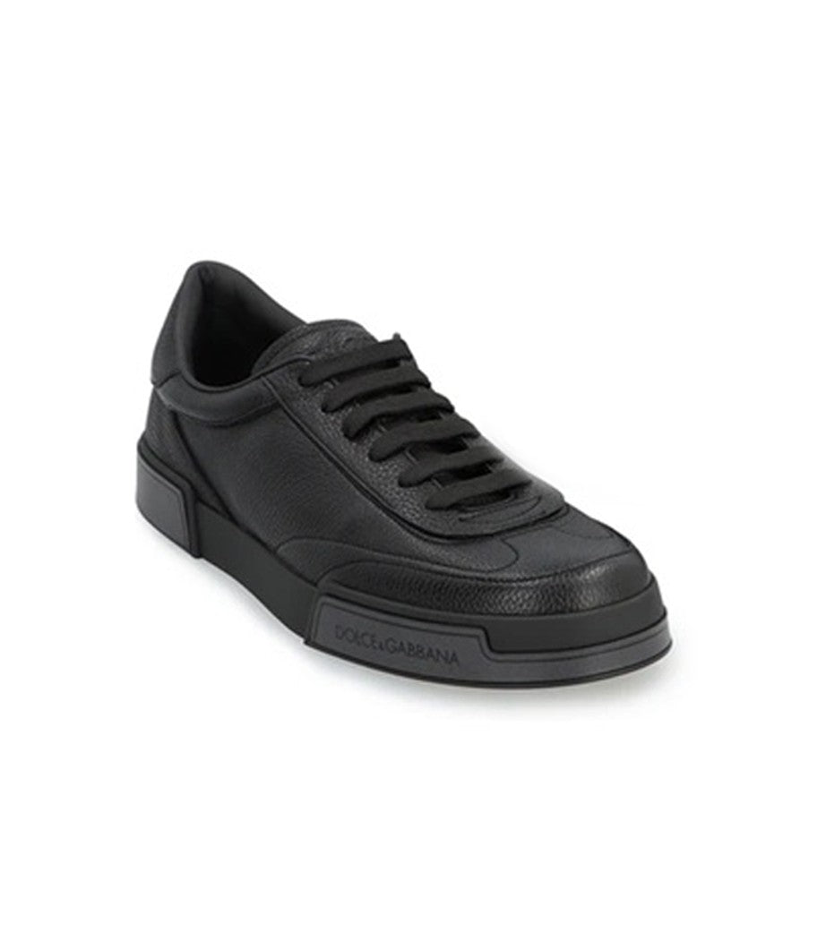 Dolce & Gabbana Low-Top Textured Black Sneakers
