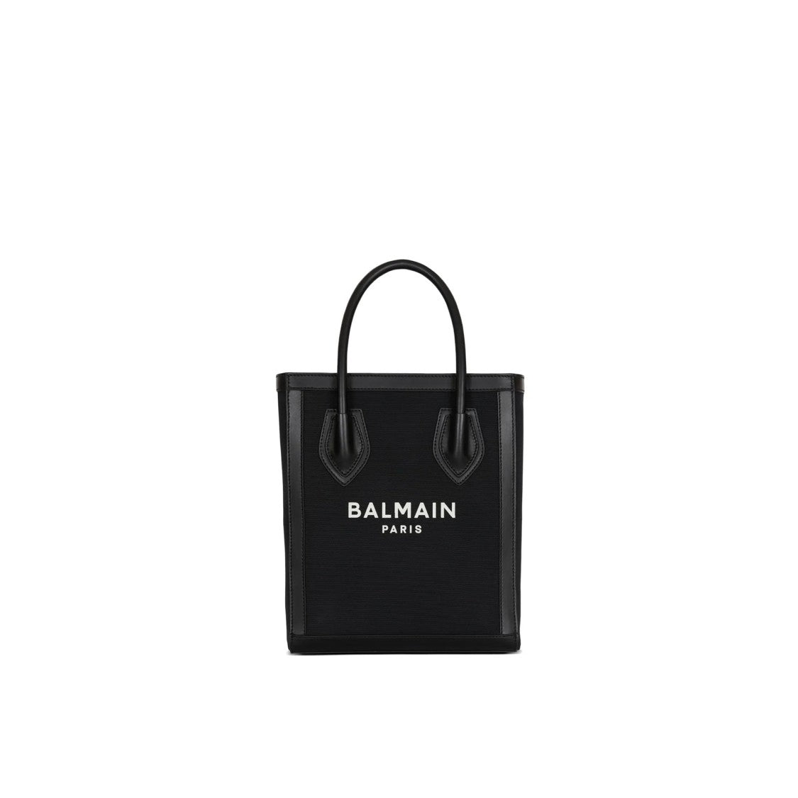 Balmain Leather-Trimmed Canvas Tote Bag