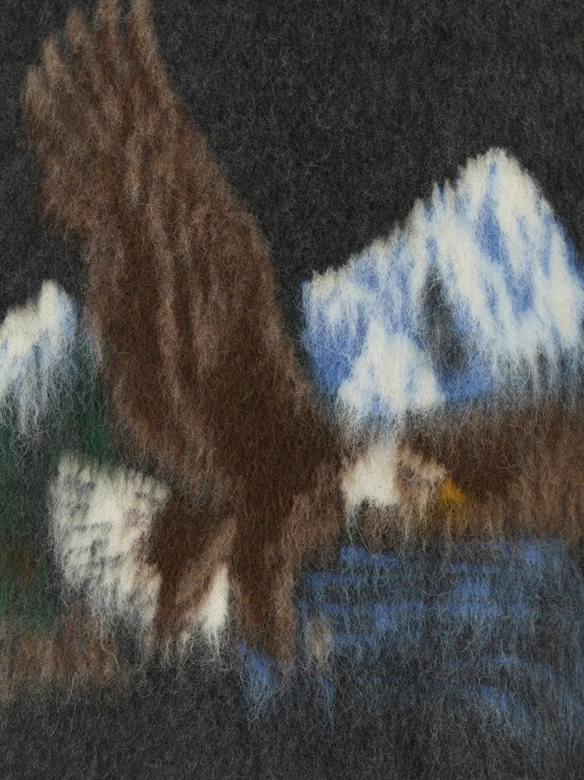Maison Margiela Intarsia Knit Sweater With Eagle And Mountain Design