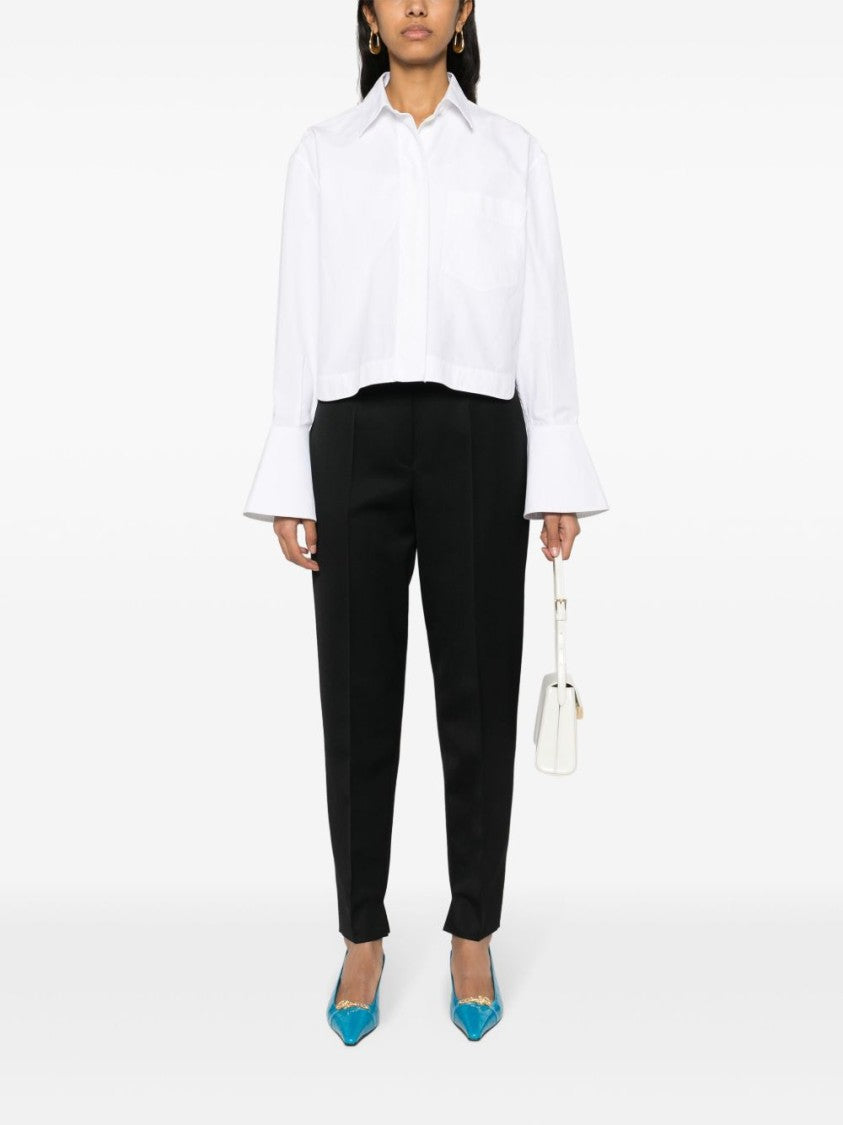 Prada Pressed-Crease Tapered-Leg Trousers