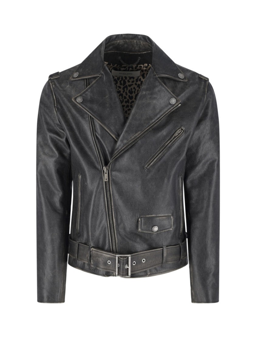 Golden Goose Biker Jacket, In Black Calfskin