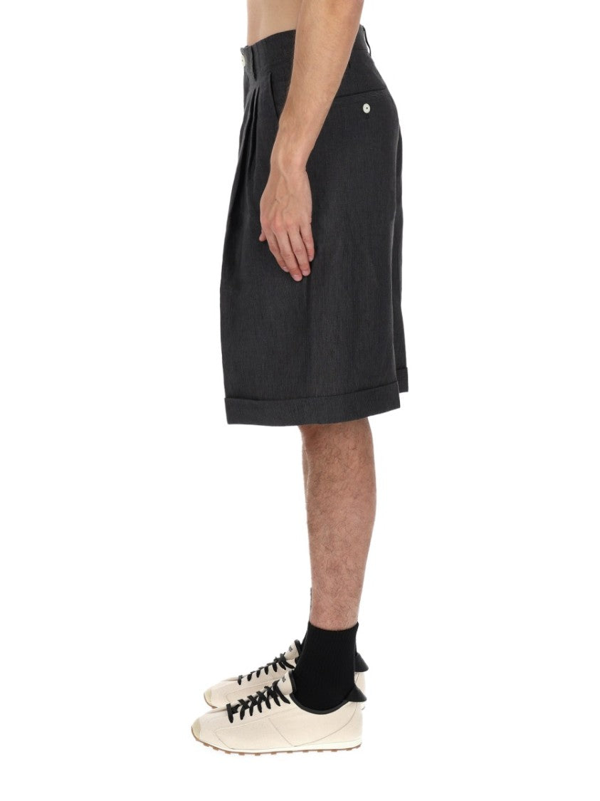 Jacquemus Neutrals Cotton Loose Front-Pleat Shorts
